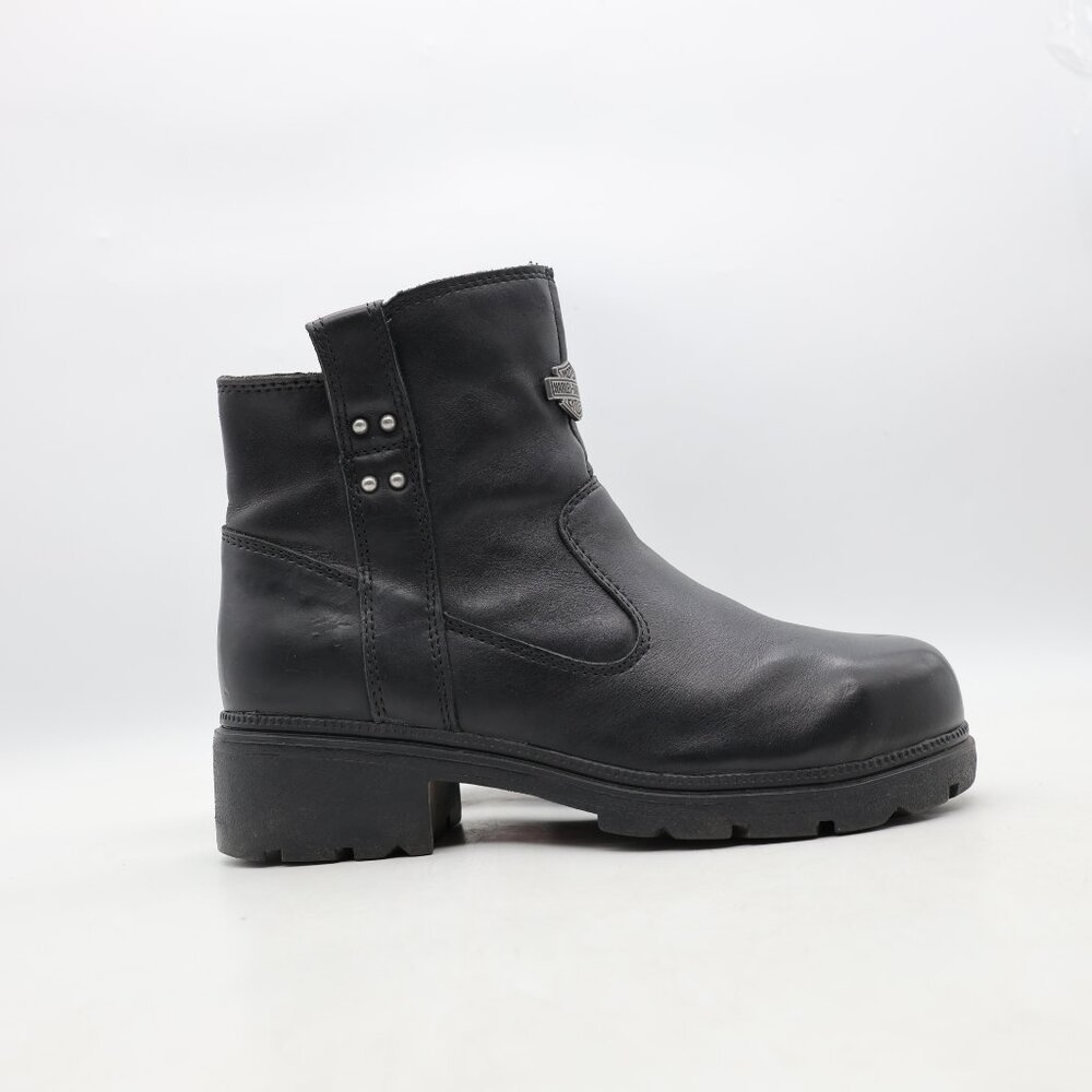 Harley-Davidson Moto Boots Women’s Size 9 M Black Leather Steel Toe 84462 - Picture 1 of 11